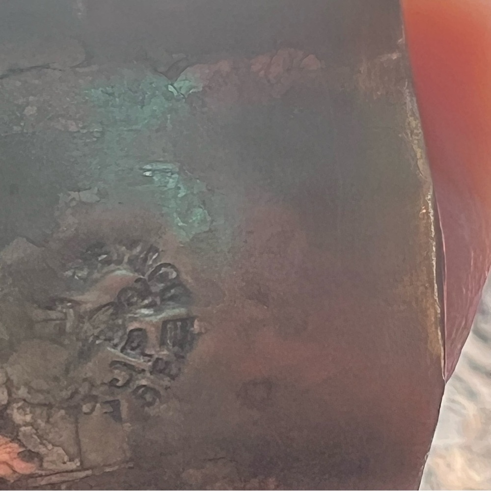 Taxco Sterling Silver and Iridescent Bracelet, Chunky, Marked 925. Nice Weight - Picture 9 of 14
